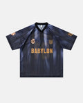 Inflation Streetwear gradient pattern mesh jersey t-shirt with vibrant colors and lightweight breathable fabric.