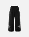 Flation Stitching Spray-Painted Graffiti Sweatpant featuring colorful spray paint graffiti design on comfortable streetwear style pants.