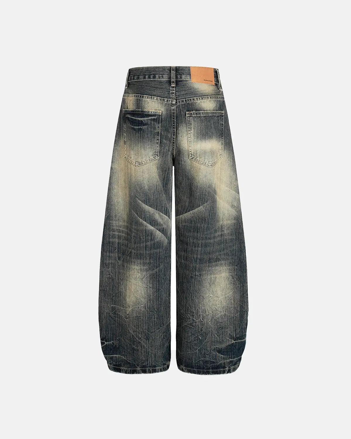 Inflation Bamboo Weave Barrel Baggy Jeans featuring relaxed fit and woven bamboo-style design for stylish streetwear.