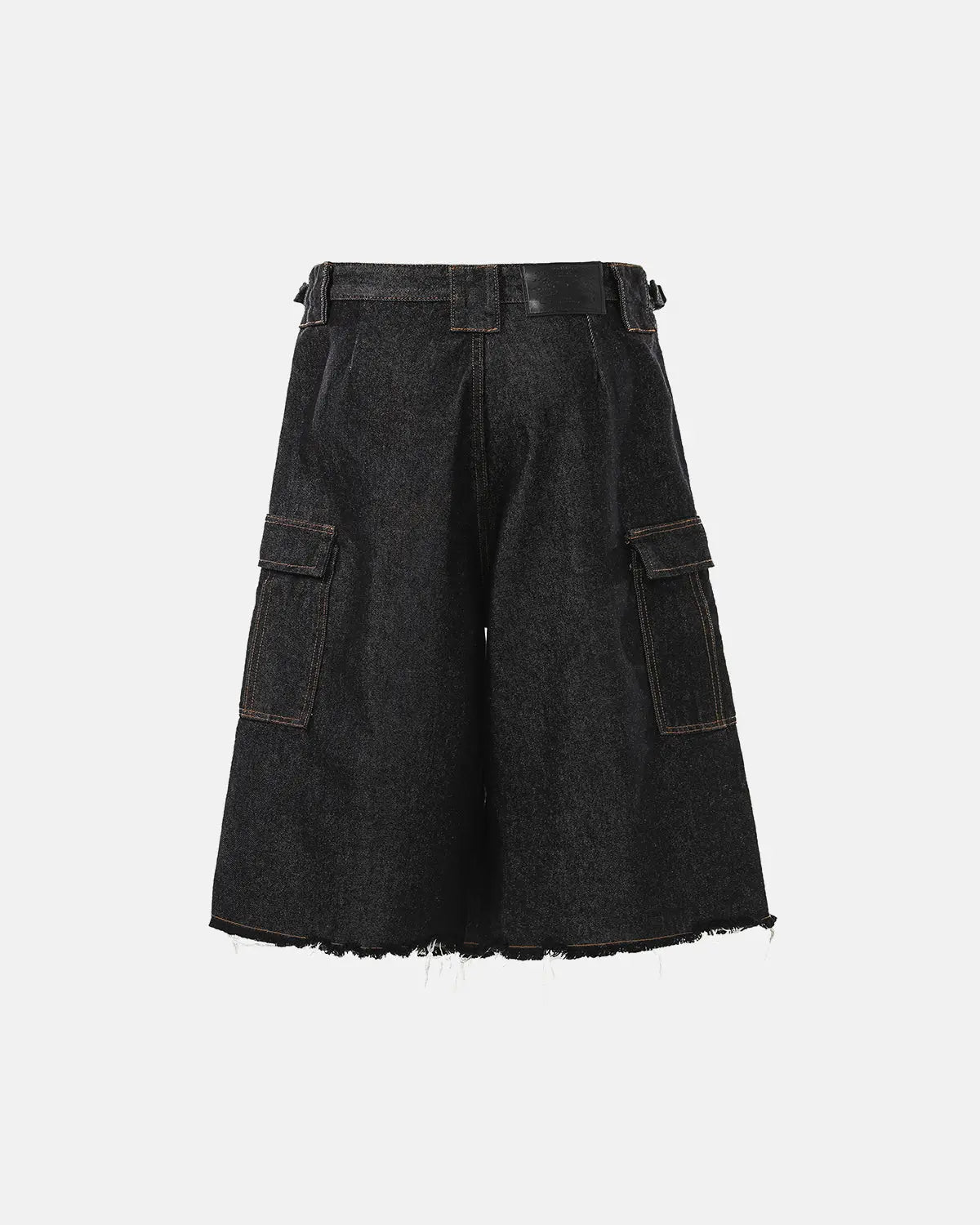 Inflation Streetwear layered utility baggy jorts, casual denim pants with multiple pockets and a relaxed fit.