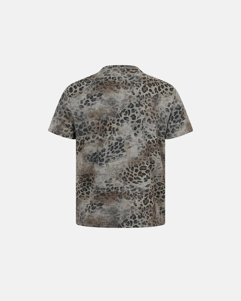 Leopard script Henley baby tee by INFLATION, featuring a stylish leopard print and casual Henley neckline for infants.