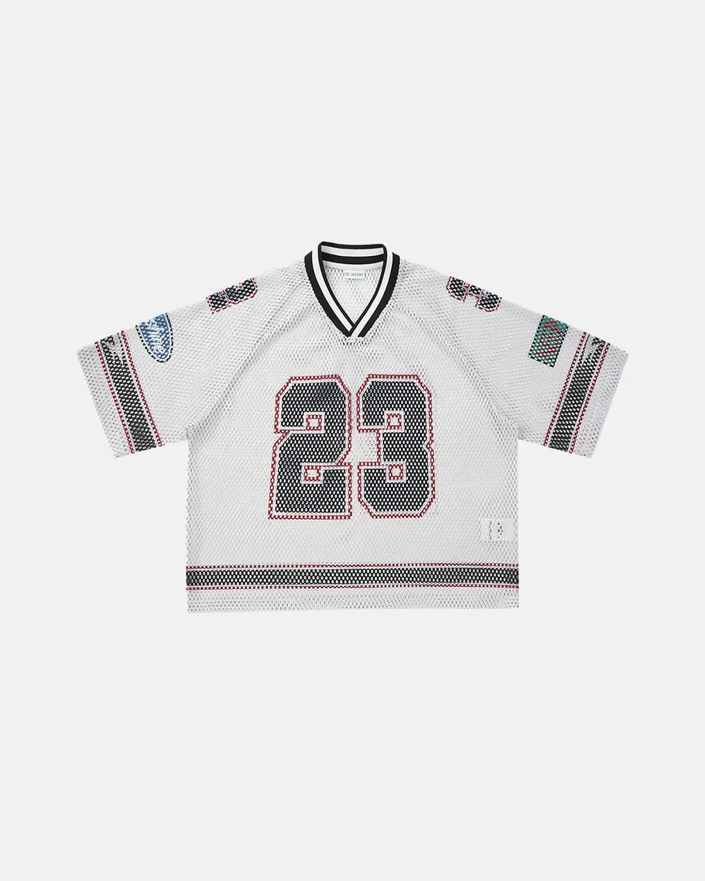 Flation Streetwear 23 Jersey Mesh Print Tee featuring a breathable mesh fabric with bold printed design.