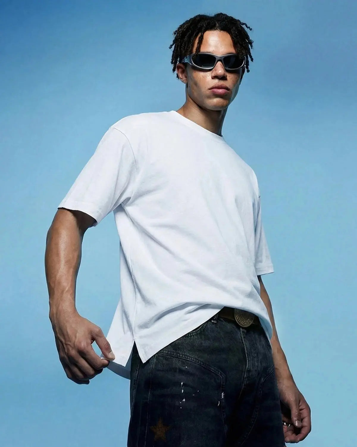 Inflation AirFlow Seam-Sealed Cooling Tee displayed on a model, showcasing lightweight, breathable streetwear with seamless construction.