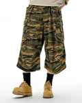 Camo cargo baggy shorts by Flation streetwear featuring camouflage pattern, relaxed fit, and multiple utility pockets.