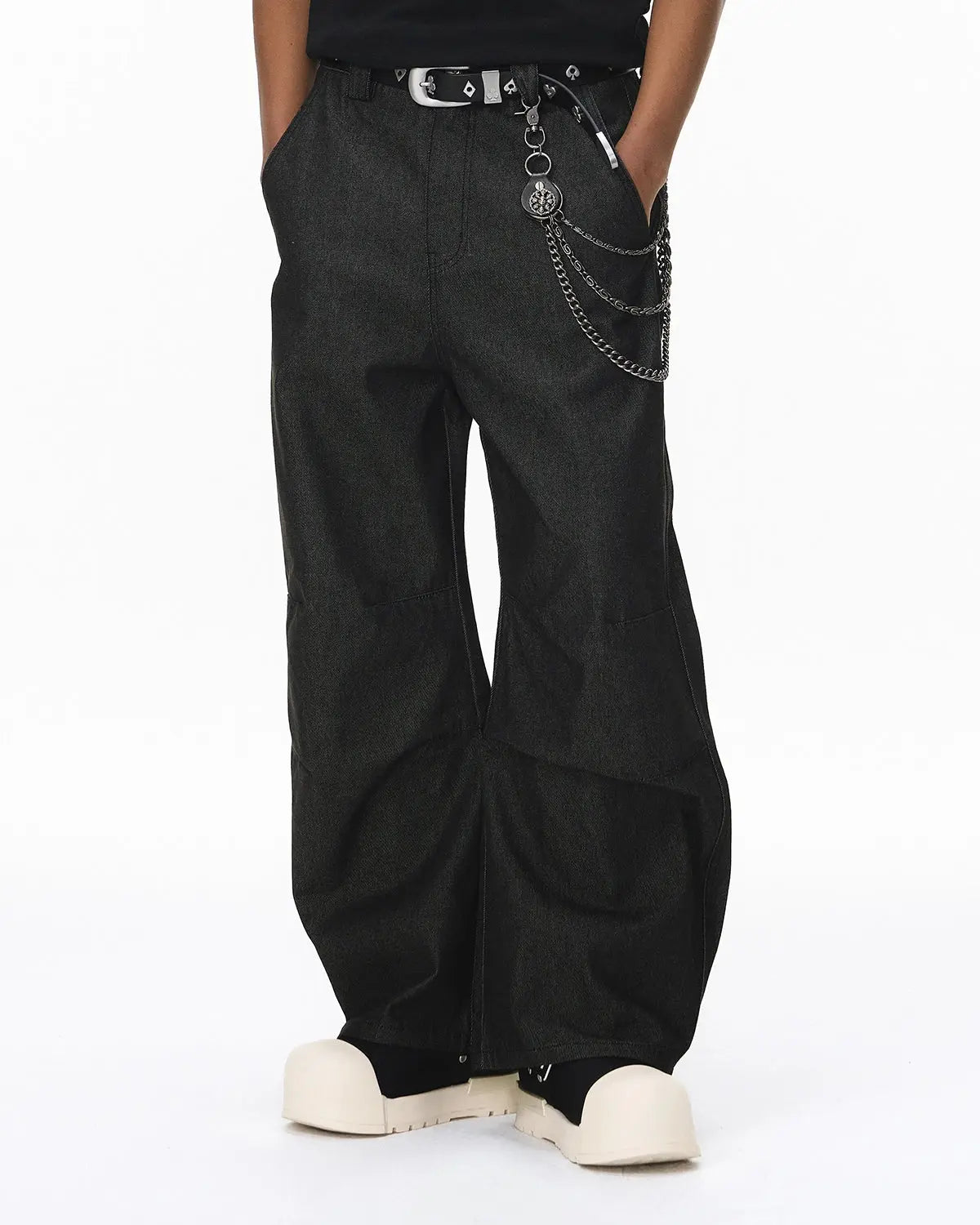 Raw Baggy Barrel Jeans by Flation Streetwear featuring a loose fit and distressed denim style.