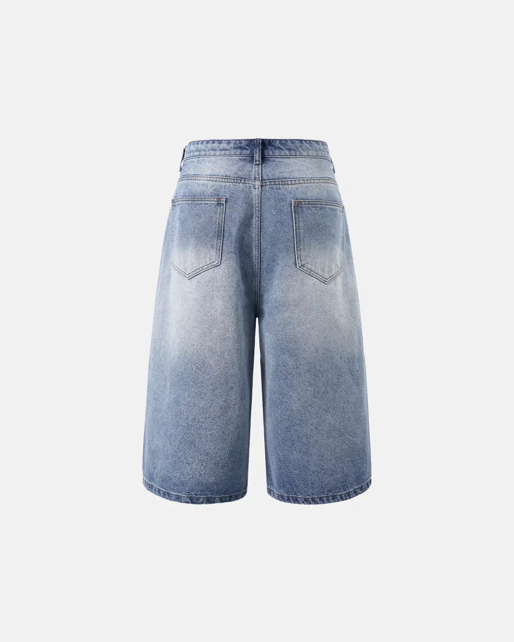 Washed baggy longline jorts by Flation Streetwear, relaxed-fit denim pants with distressed details and a casual, oversized style.