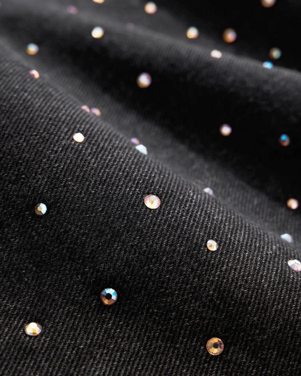 Acid washed rhinestone baggy jeans by Flation, casual streetwear pants with rhinestone embellishments and relaxed fit.