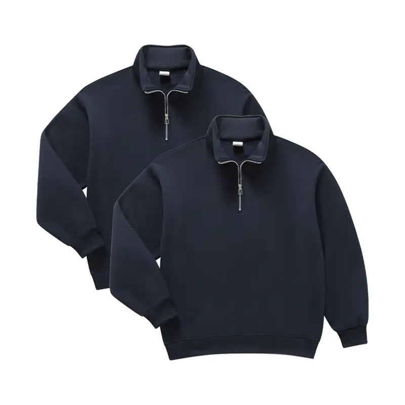 Men's Minimalist Half Zip Drop Shoulder Regular Fit Hoodie