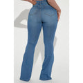 Women's High Rise Stretch Flare Denim Jeans Light Wash