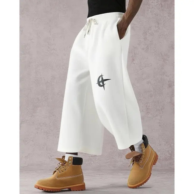 Men's Street Style Badge Graphic Loose Fit Sports Pants