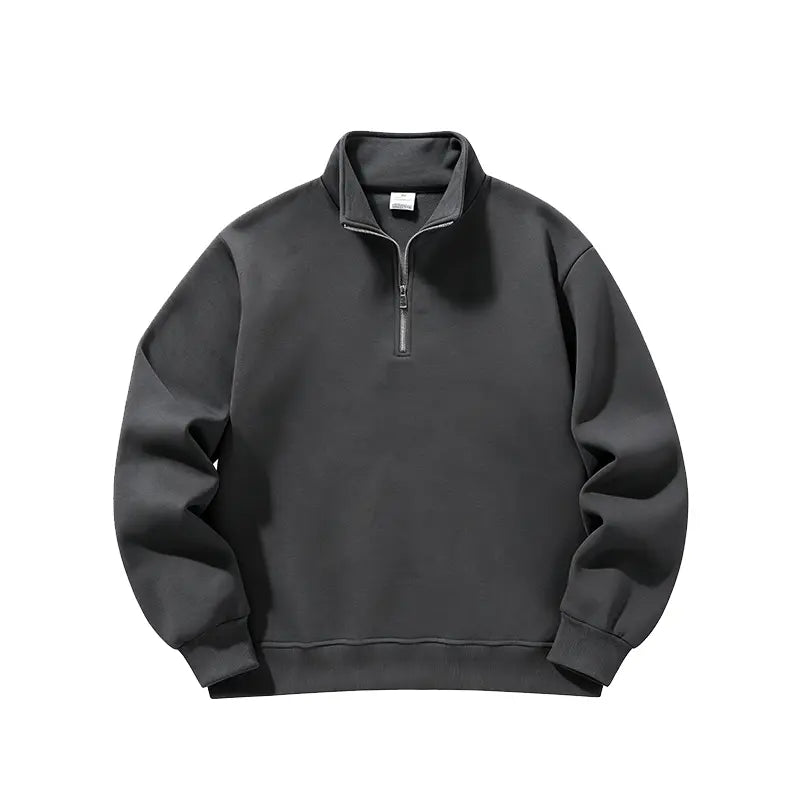 Men's Minimalist Half Zip Drop Shoulder Regular Fit Hoodie