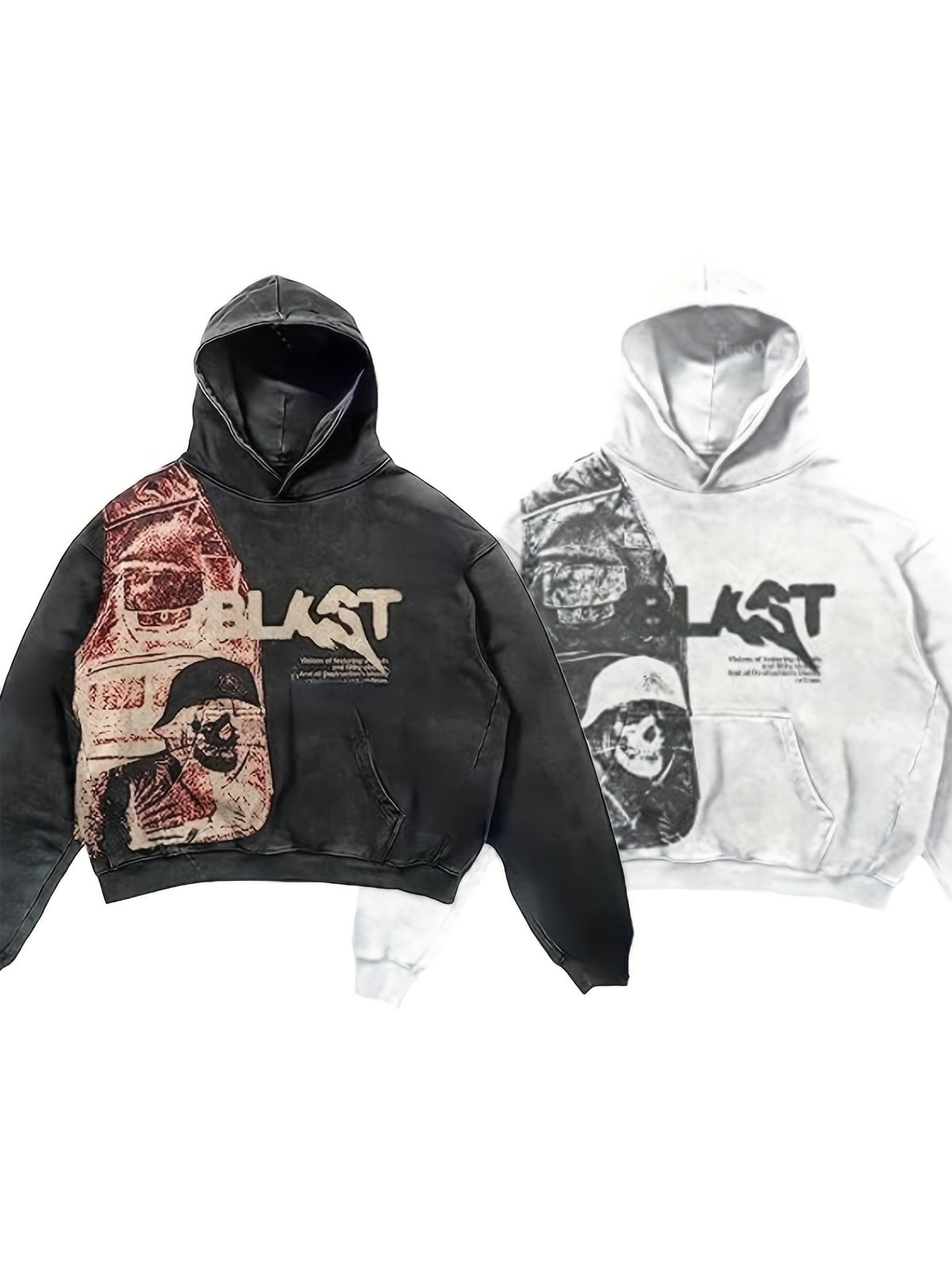 Unisex Y2K Gothic Harajuku Casual Skull Print Hoodie