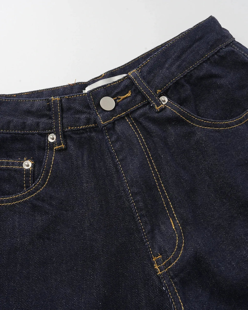 Carpenter Raw Baggy Jorts by INFLATION, loose-fit denim pants with a distressed raw hem, casual streetwear style.