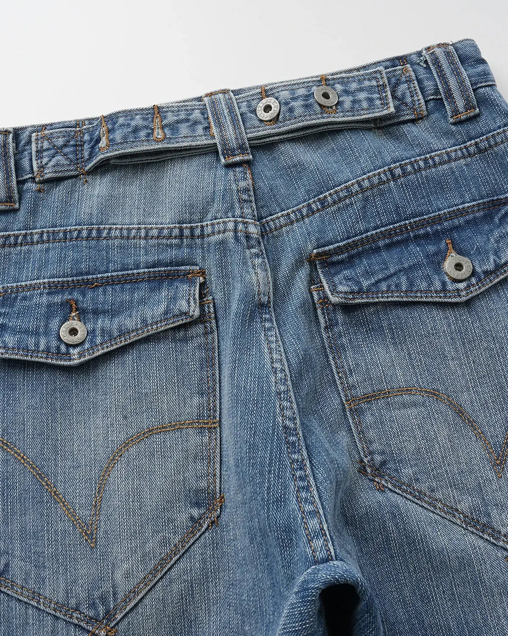 Inflation Bamboo Weave Cinch Back Baggy Jeans with relaxed fit and woven bamboo pattern, casual streetwear style.