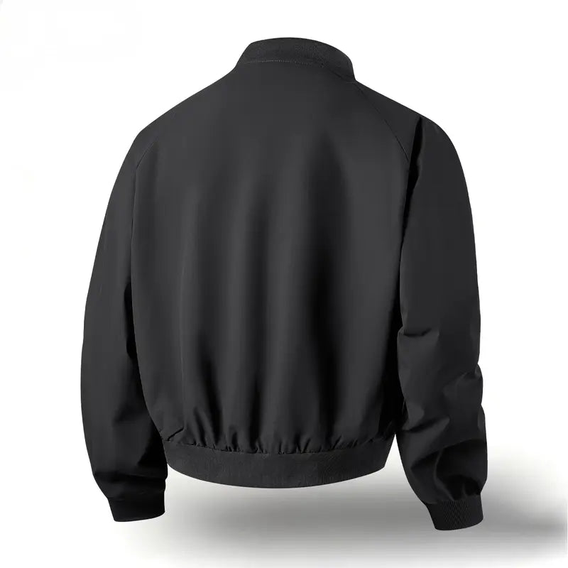 Men's Vintage Plain Long Sleeve Baseball Bomber Jacket