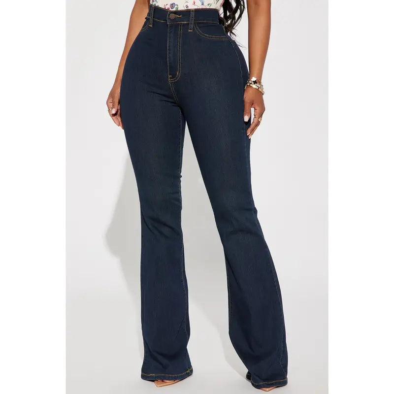 Women's Deep In My Soul Flare Denim Jeans Dark Denim