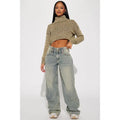 Women's Artesia Tinted Baggy Non Stretch Denim Jeans Light Wash