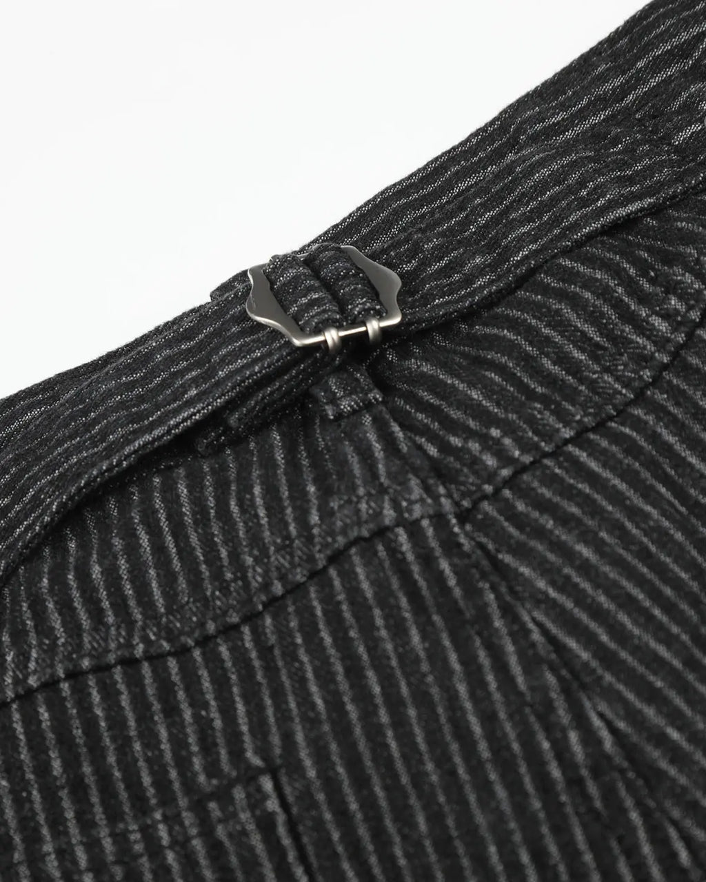 Inflation Streetwear striped button fly baggy jorts, casual denim pants with bold stripe pattern and relaxed fit.