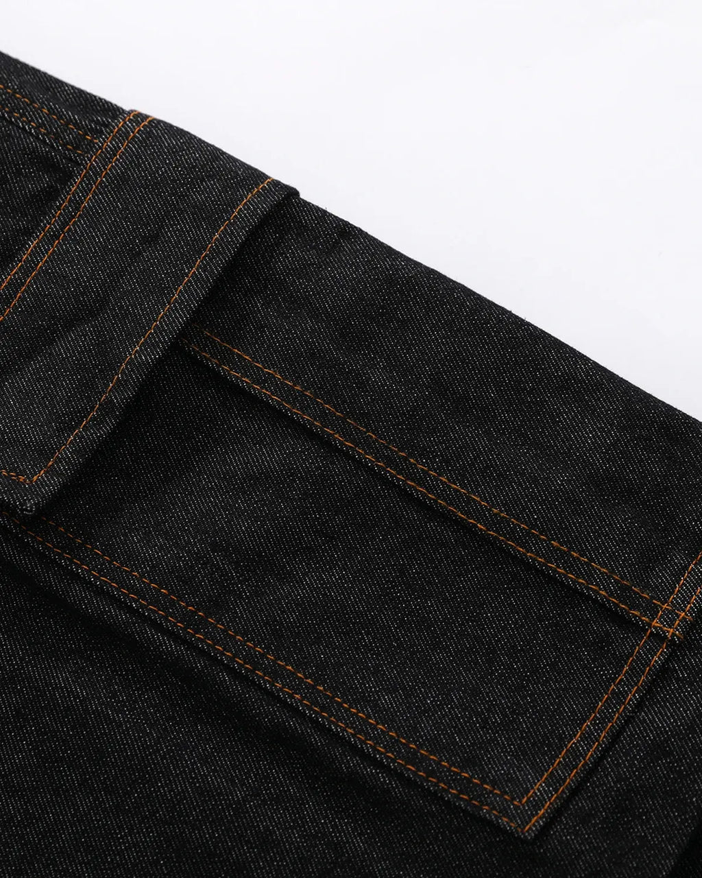 Inflation Streetwear layered utility baggy jorts, casual denim pants with multiple pockets and a relaxed fit.