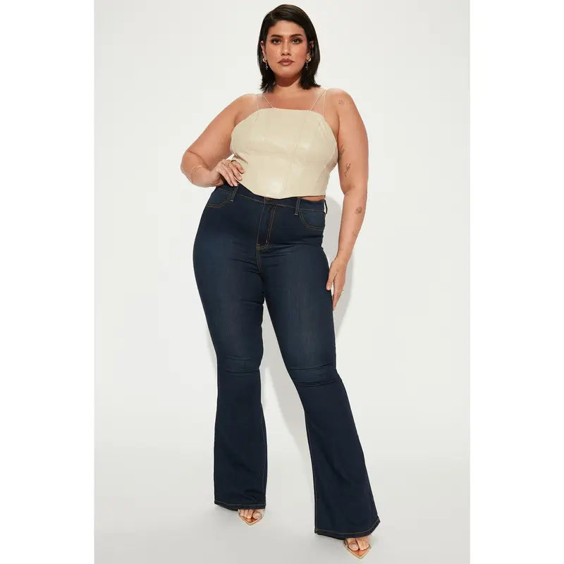 Women's Deep In My Soul Flare Denim Jeans Dark Denim