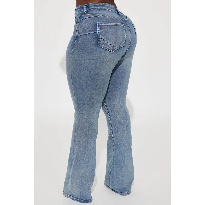 Women's Gemma Sculpting Stretch Flare Denim Jeans Vintage Wash