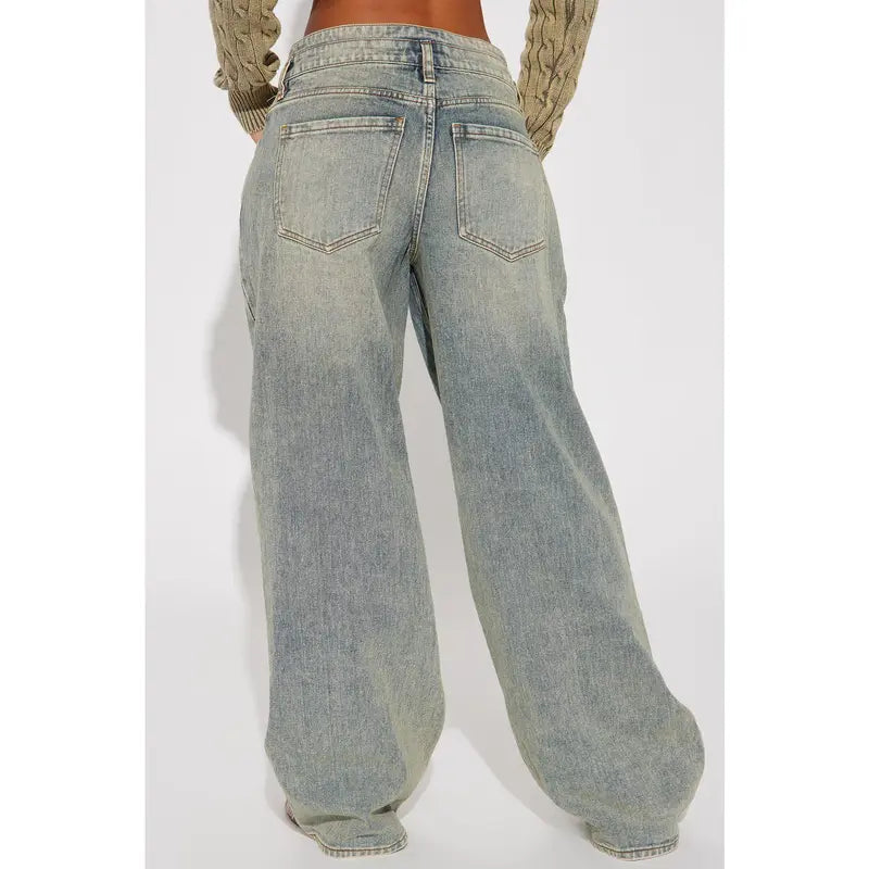 Women's Artesia Tinted Baggy Non Stretch Denim Jeans Light Wash