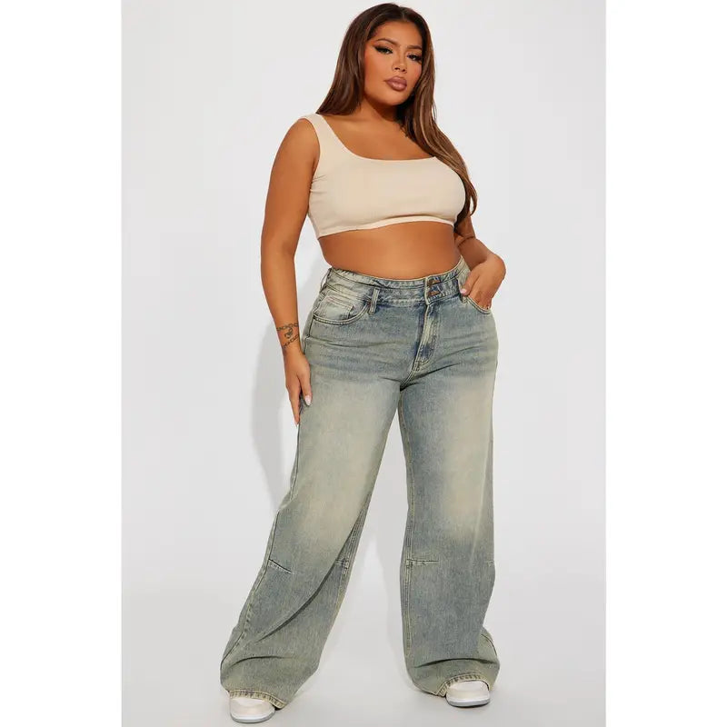 Women's Artesia Tinted Baggy Non Stretch Denim Jeans Light Wash