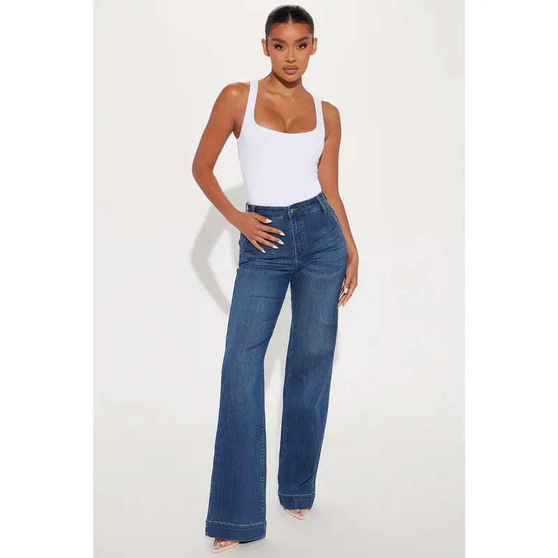 Women's Tall Margot Stretch Trouser Denim Jeans Dark Wash