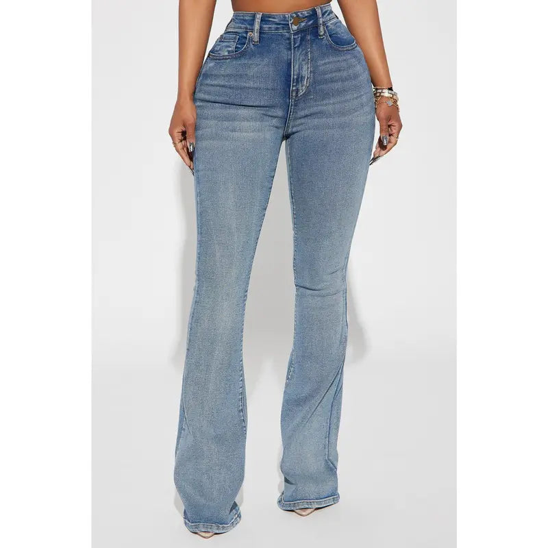 Women's Gemma Sculpting Stretch Flare Denim Jeans Vintage Wash