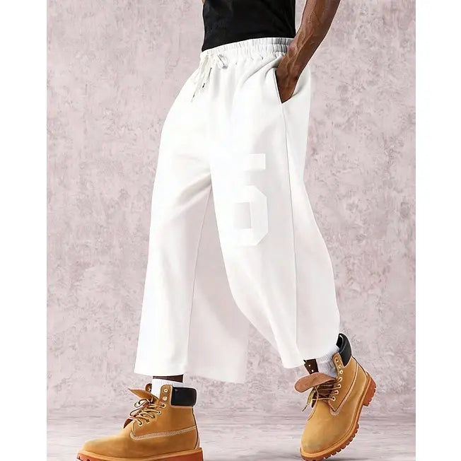 Men's Street Style Badge Graphic Loose Fit Sports Pants