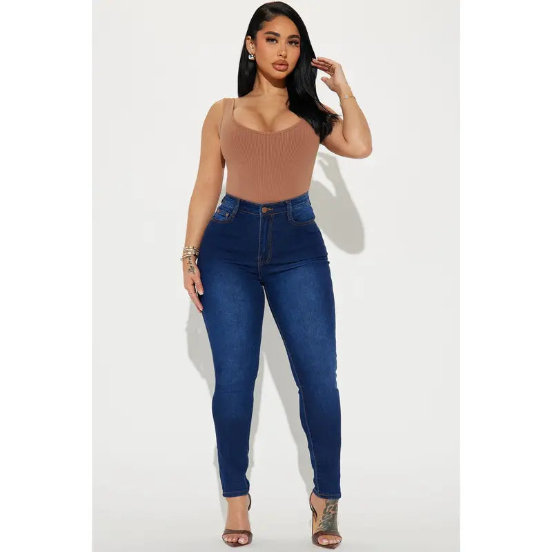 Women's Marilyn High Waisted Skinny Denim Jeans Dark Wash