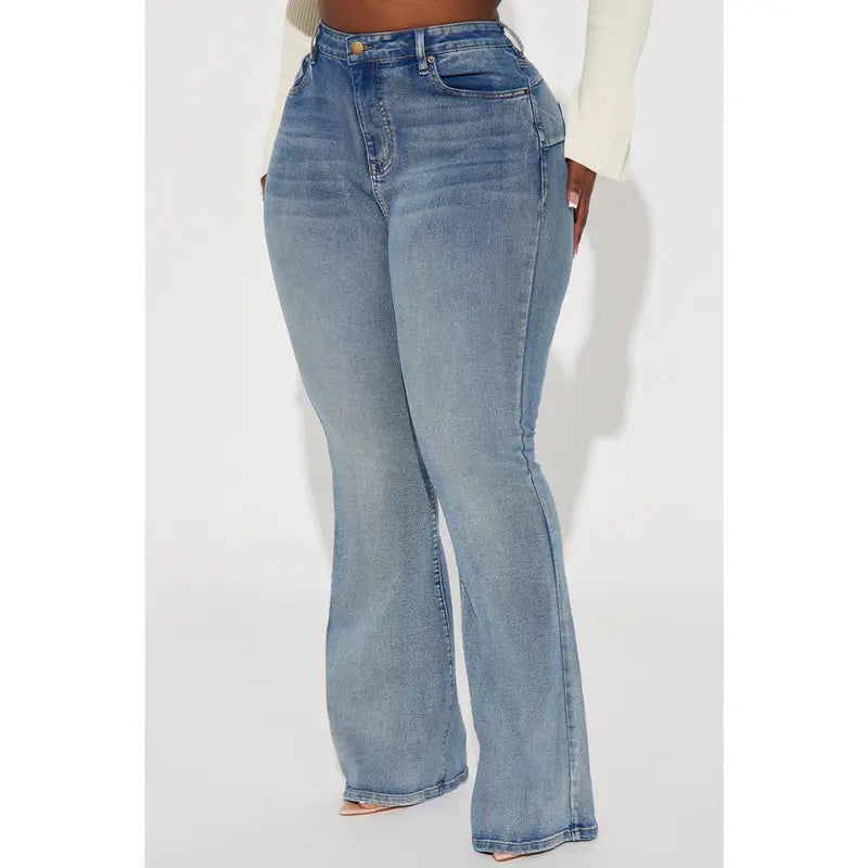 Women's Gemma Sculpting Stretch Flare Denim Jeans Vintage Wash