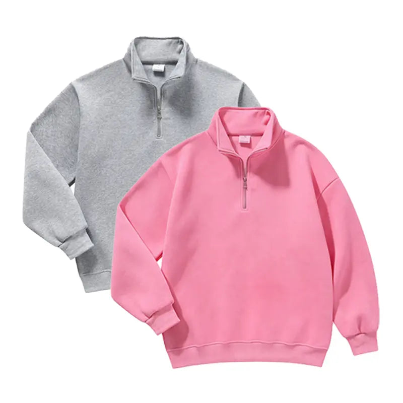 Men's Minimalist Half Zip Drop Shoulder Regular Fit Hoodie