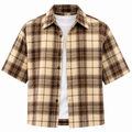 Flation Men’s Cropped Plaid Graphic Shirt | Flation Streetwear