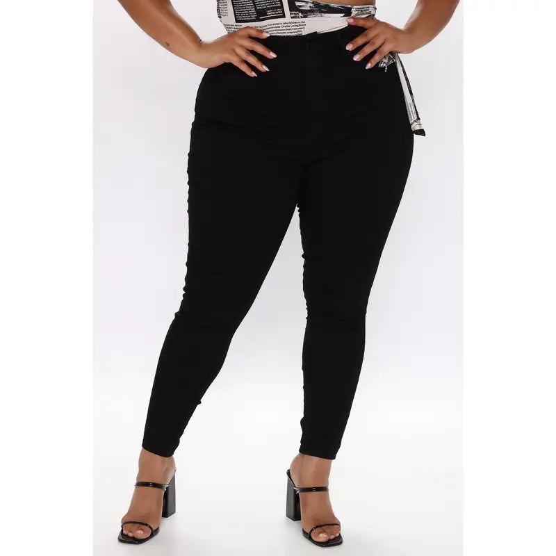 Women's Flex Game Strong Super High Rise Skinny Denim Jeans Black