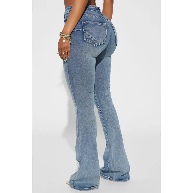 Women's Gemma Sculpting Stretch Flare Denim Jeans Vintage Wash