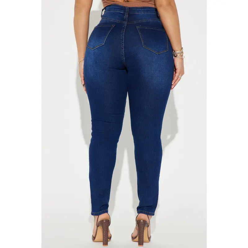 Women's Marilyn High Waisted Skinny Denim Jeans Dark Wash