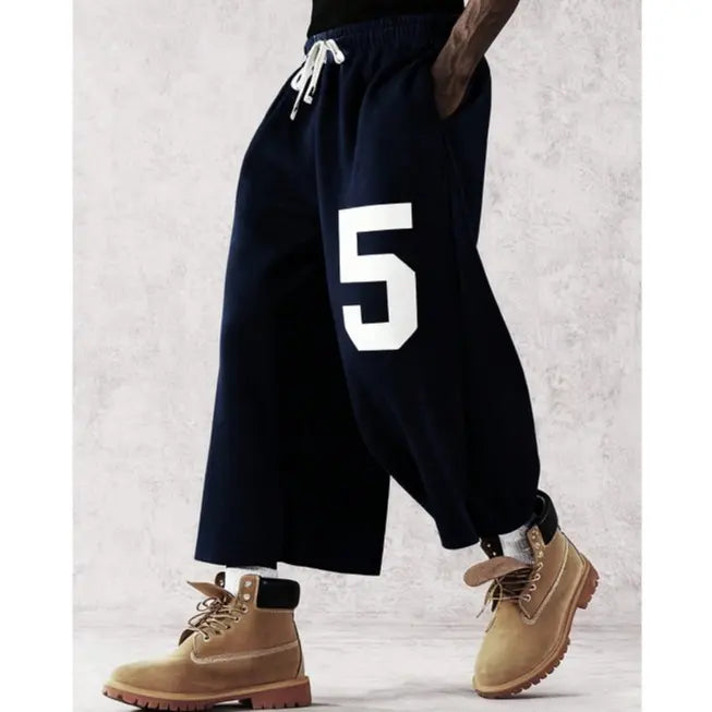 Men's Street Style Badge Graphic Loose Fit Sports Pants