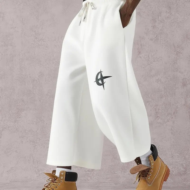Men's Street Style Badge Graphic Loose Fit Sports Pants