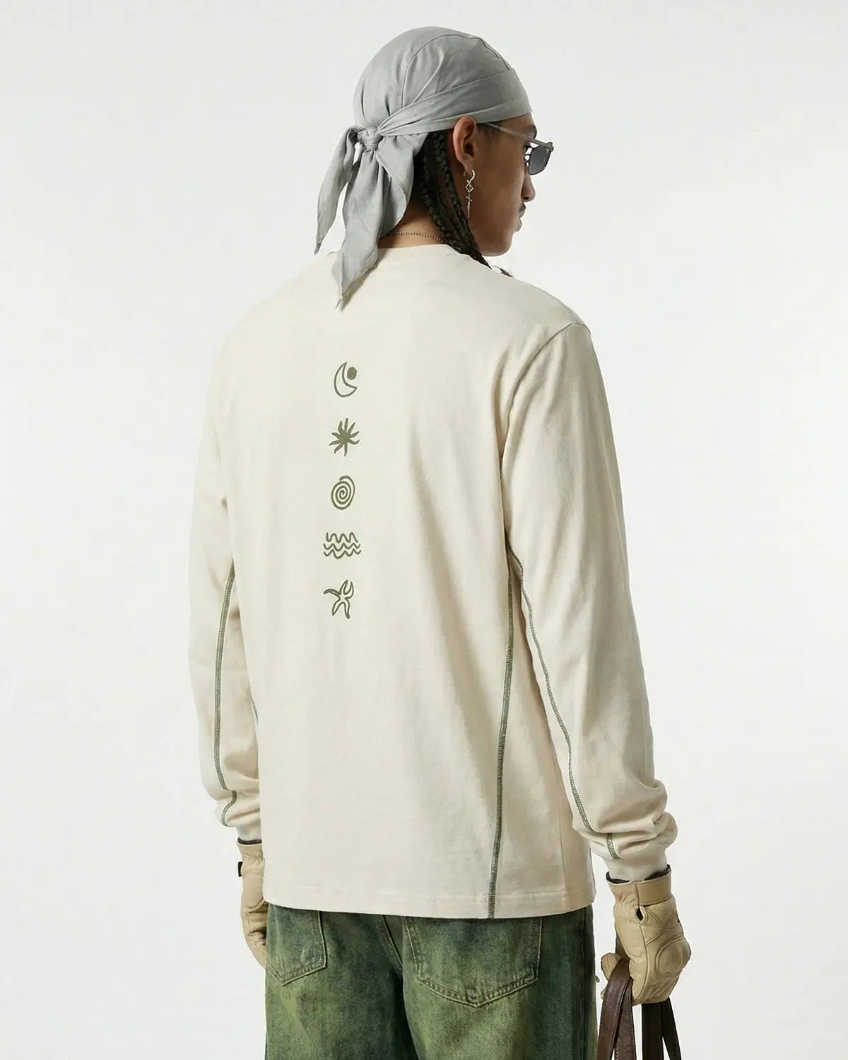 Apricot Flation breathable activewear long sleeve tee, lightweight and comfortable for streetwear and active lifestyles.