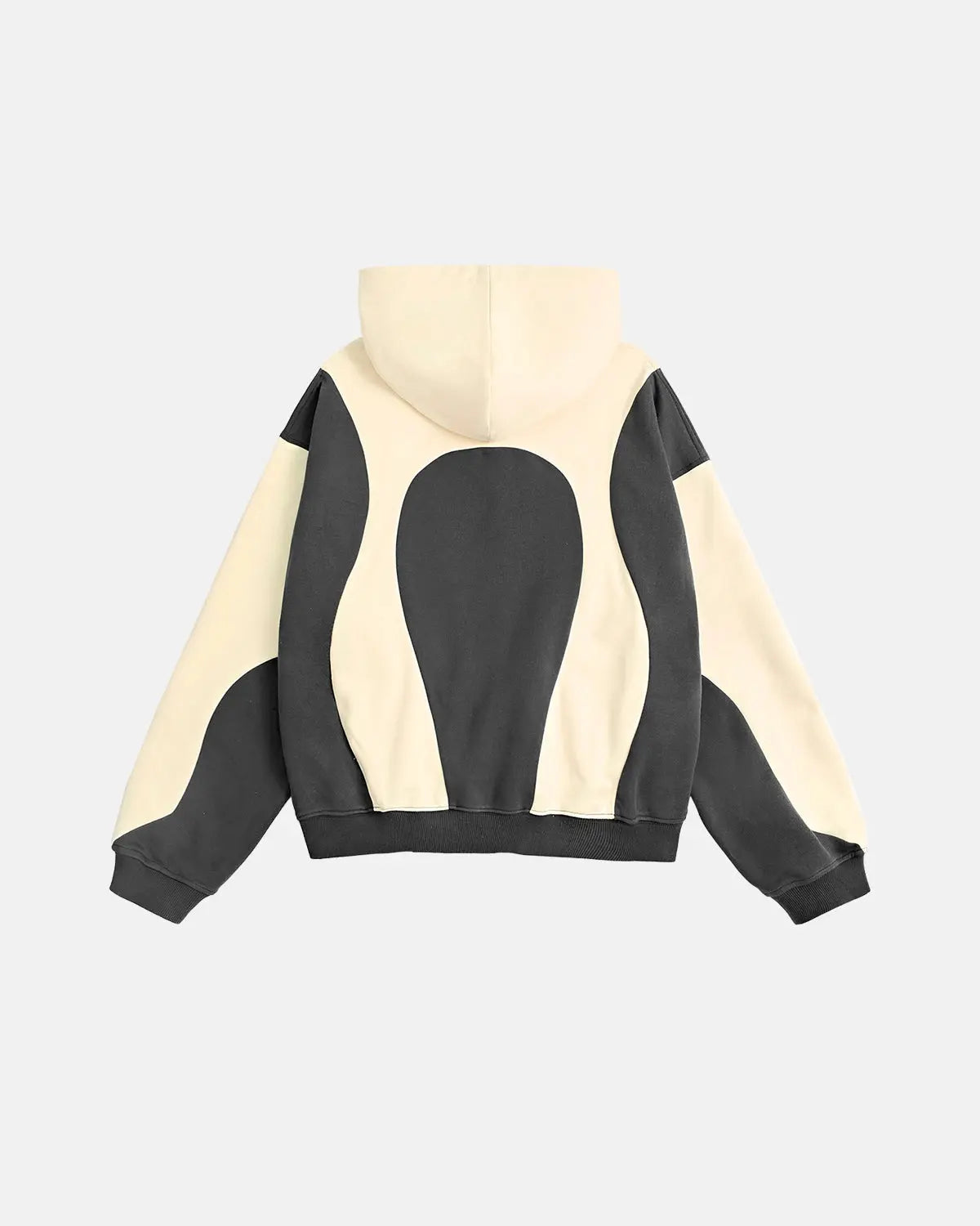 Patchwork puff print hoodie by Flation Streetwear featuring colorful patchwork design and cozy hood for casual style.