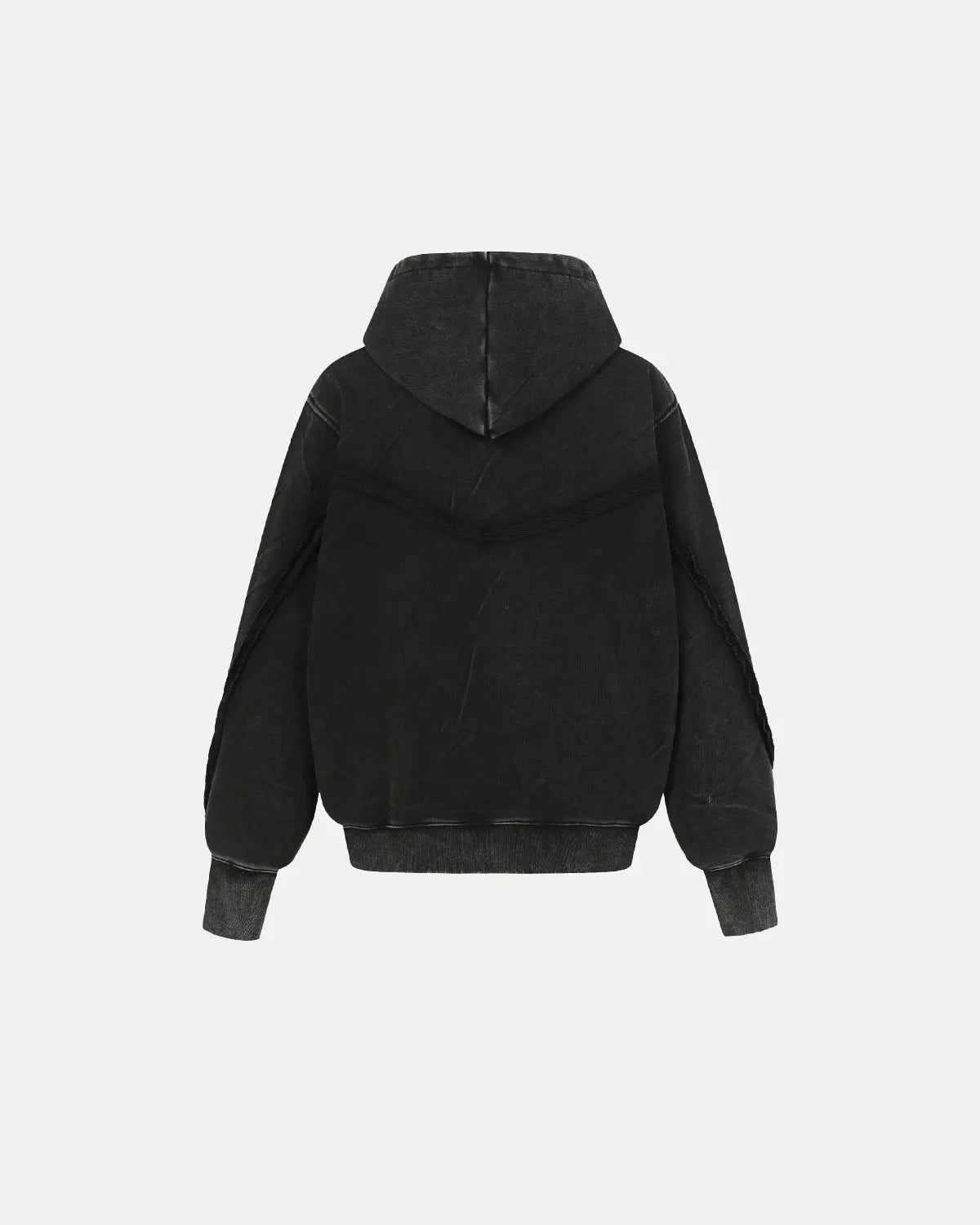Apricot washed boxy asymmetric zip-up hoodie by Flation Streetwear, featuring a relaxed fit and modern design.
