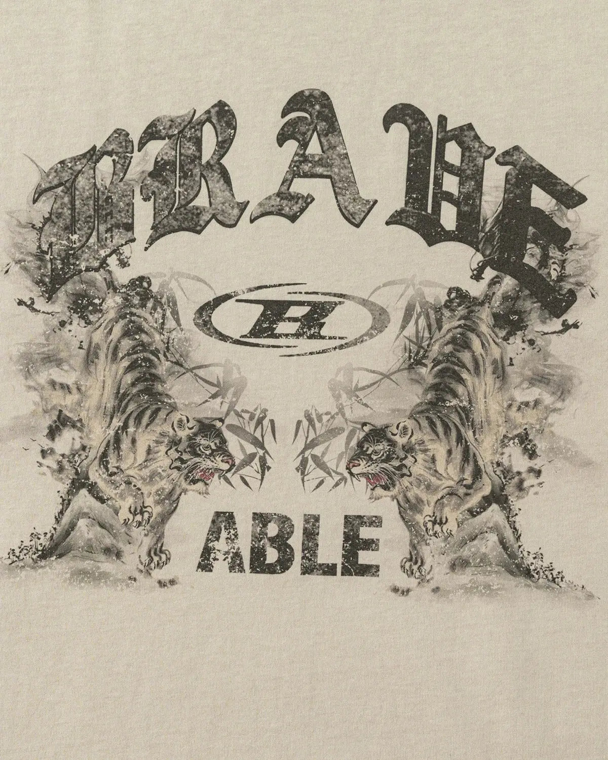 Apricot-colored Flation vintage oversized graphic washed T-shirt featuring bold streetwear design and relaxed fit.