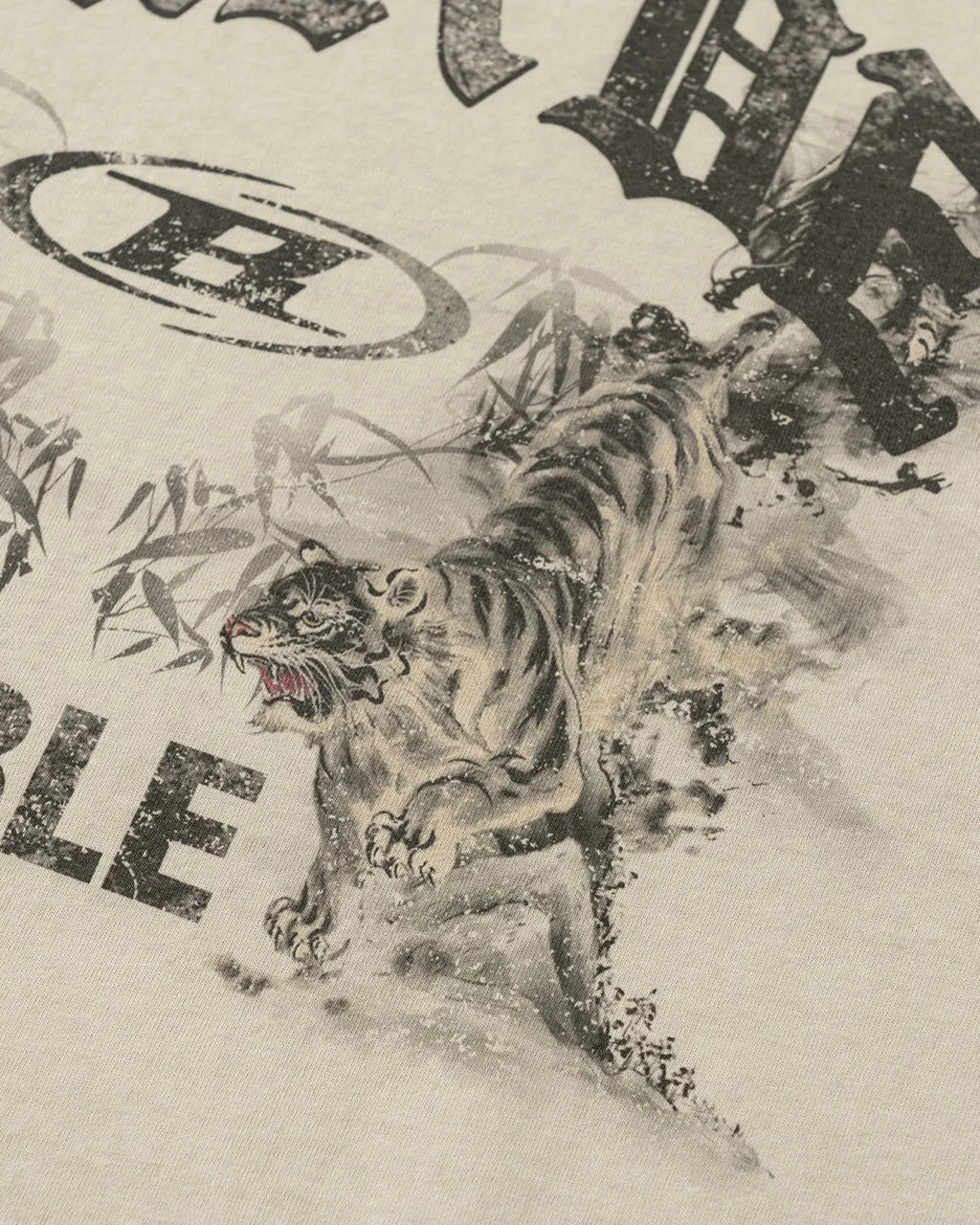 Flation vintage oversized graphic washed T-shirt in apricot color with streetwear style and bold front print.