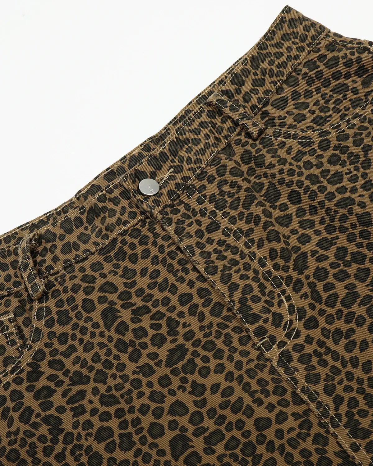 Leopard print barrel longline shorts by Flation Streetwear featuring a stylish animal print design and relaxed fit.