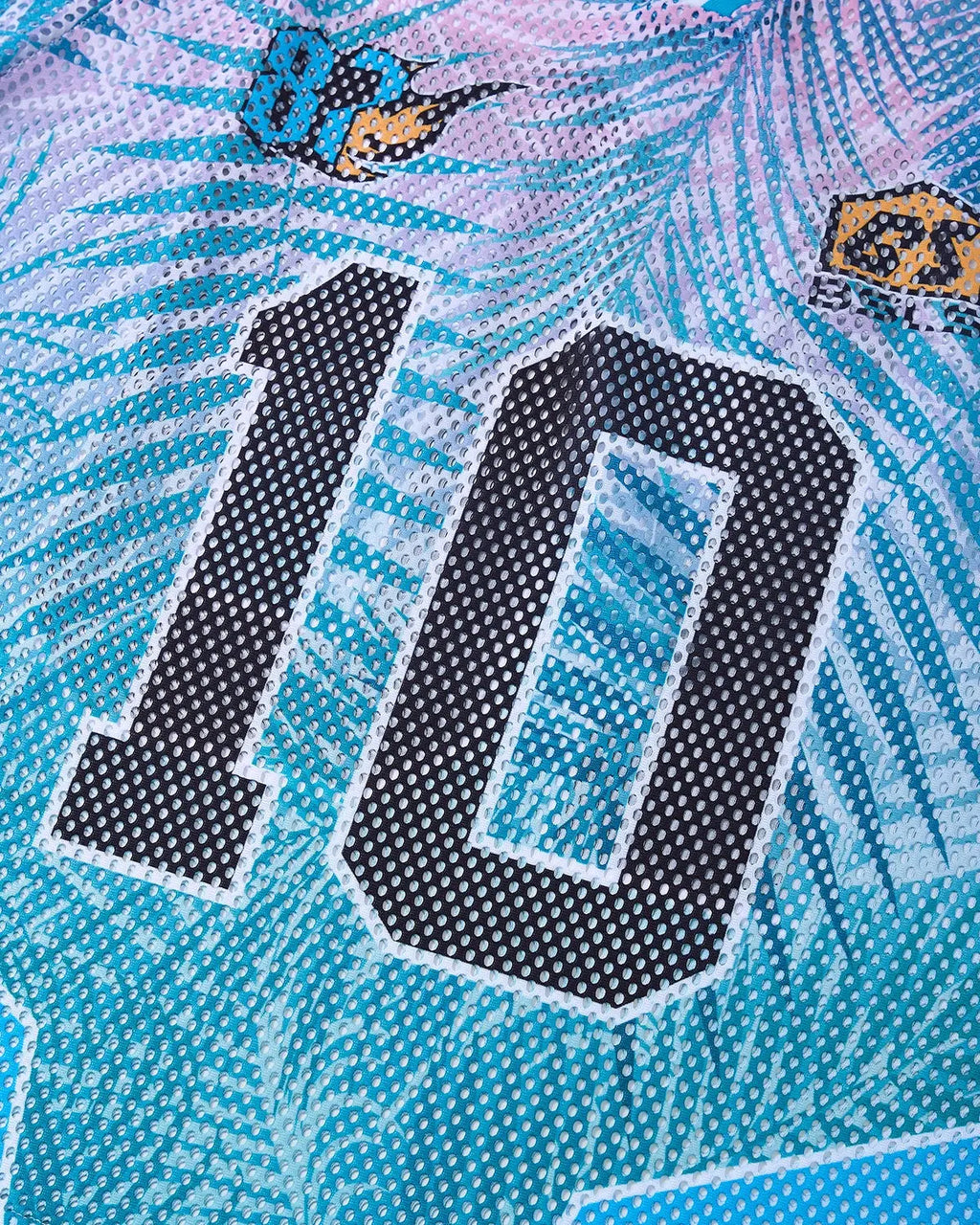 Oversized Flation Mesh Football Jersey with bold team numbers and streetwear style, featuring breathable mesh fabric.