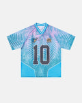 Oversized Flation Mesh Football Jersey featuring breathable fabric and bold streetwear style, ideal for casual athletic looks.