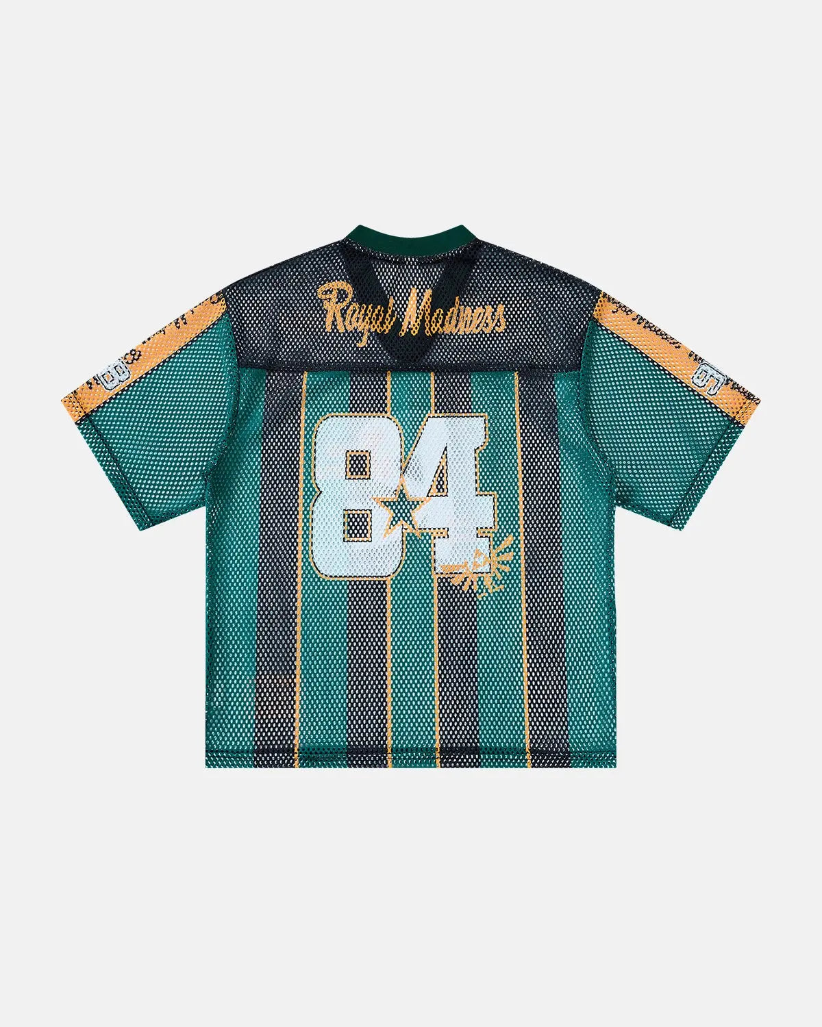 Vintage striped mesh jersey by Flation Streetwear featuring bold horizontal stripes and lightweight breathable fabric.