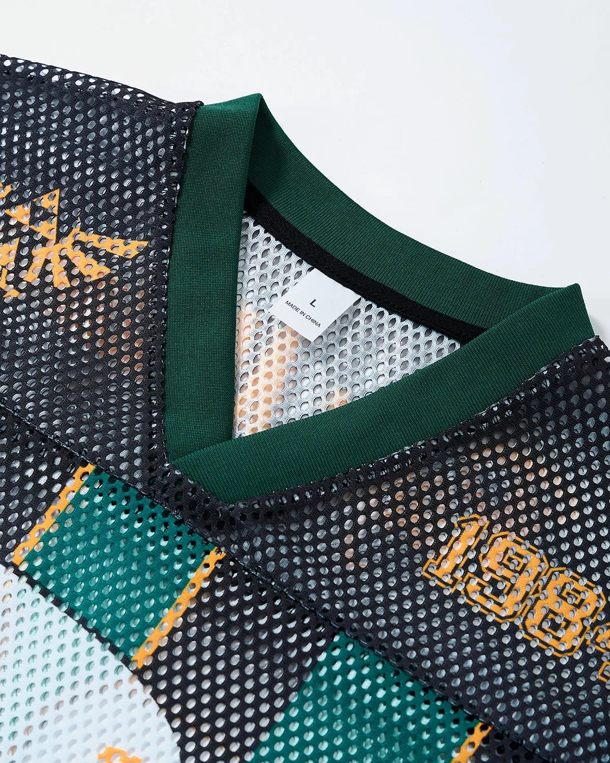Vintage striped mesh jersey by Flation Streetwear featuring bold horizontal stripes and lightweight, breathable fabric.