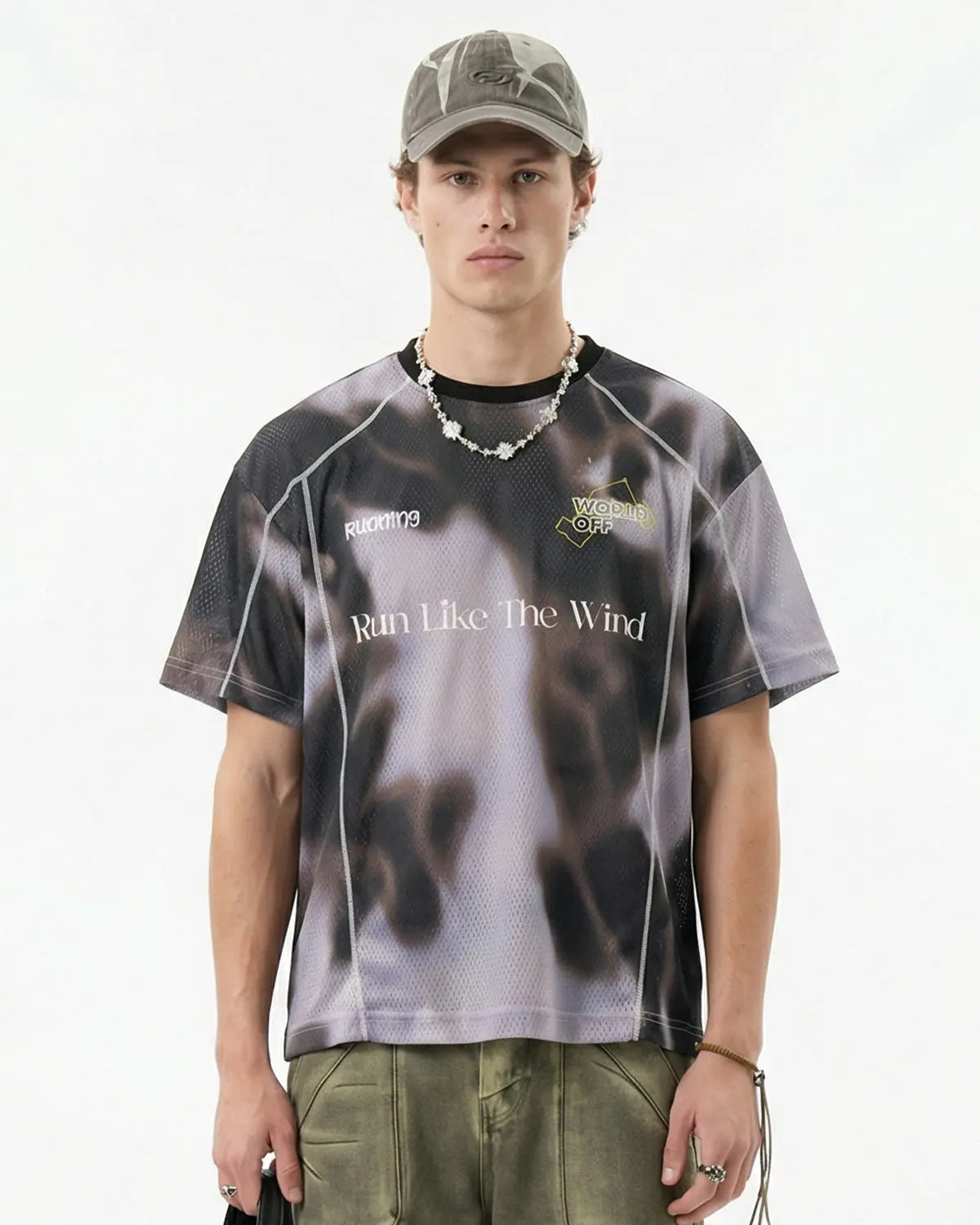 Breathable mesh digital printing jersey by Flation featuring vibrant streetwear design and lightweight, comfortable fabric.